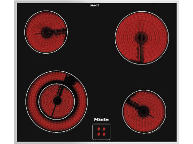Miele KM 6012 ED Herdgesteuertes Strahlungsheizungskochfeld (574 mm breit, 4 Kochfelder, Glaskeramik); Herdgesteuertes Kochfeld