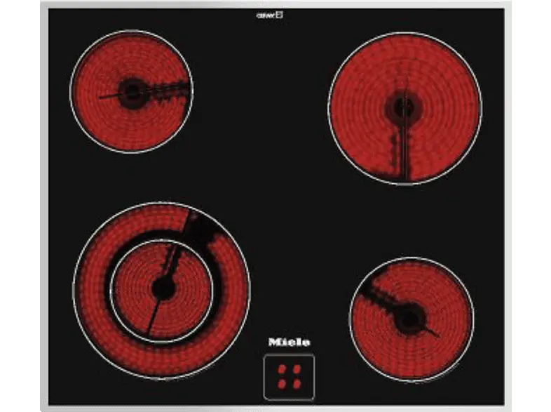 Miele KM 6012 ED Herdgesteuertes Strahlungsheizungskochfeld (574 mm breit, 4 Kochfelder, Glaskeramik); Herdgesteuertes Kochfeld