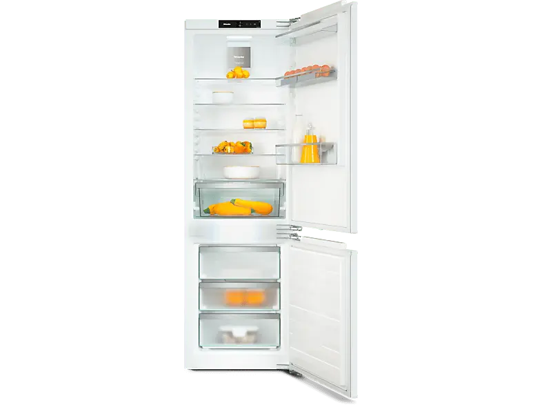 Miele KFN 7734 F Kühl- und Gefrierkombination, Festtür (F, 253 l, 1770 mm hoch, Einbaugerät, No Frost (verminderte Eisbildung), Weiß)