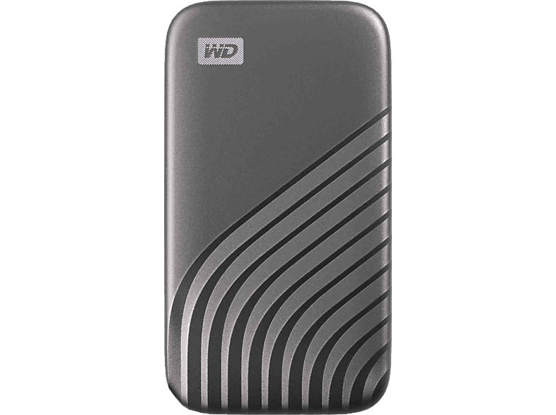 Western Digital 1TB WD My Passport SSD externe USB-C USB 3.2 Gen 2 (Externes NVMe Solid-State bis zu 1050 MB/s, Sturzfest Meter - Space-Grau); Festplatte