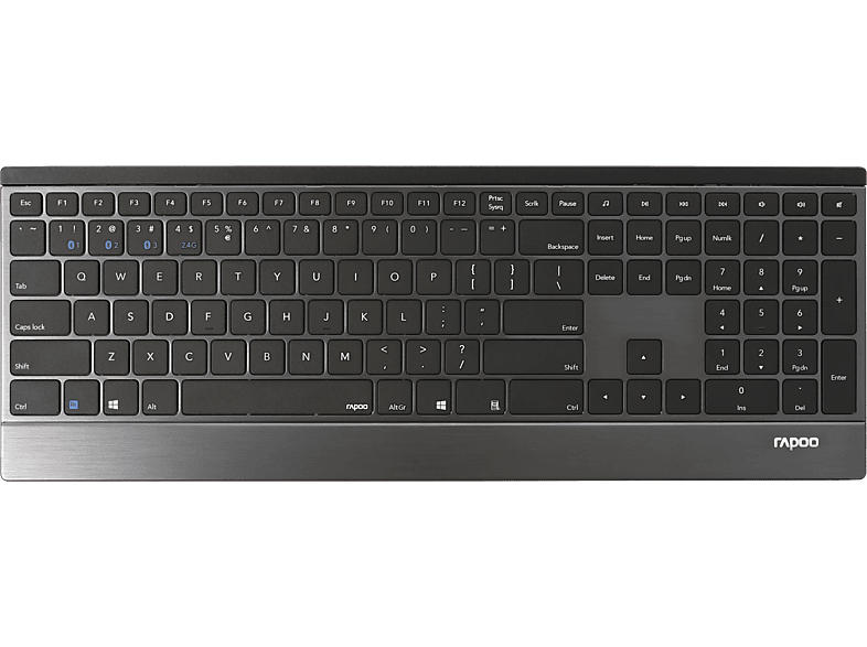 RAPOO 186859 Kabellose Touch-Tastatur "E9500M Multi-mode Ultra-Slim", Schwarz