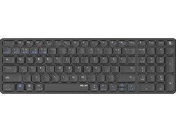 Rapoo E9700M Tastatur, Multi-Mode, Bluetooth/USB 2.4GHz, QWERTZ, Aluminium, Dunkelgrau