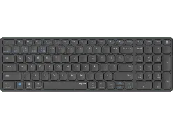 RAPOO E9700M Tastatur, Multi-Mode, Bluetooth/USB 2.4GHz, qwertz, Aluminium, Dunkelgrau