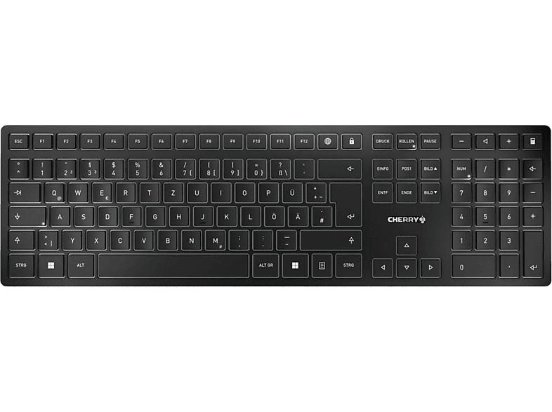 Cherry KW 9100 slim Tastatur, Bluetooth, 2.4 GHz USB, qwertz, Schwarz/Silber