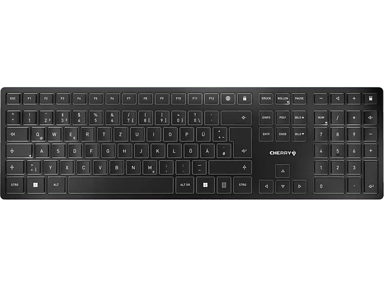 Cherry KW 9100 slim Tastatur, Bluetooth, 2.4 GHz USB, qwertz, Schwarz/Silber