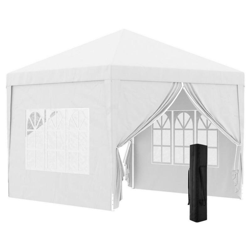 Outsunny Pavillon weiß Polyester B/H/L: ca. 2,95x2,95x2,58 cm