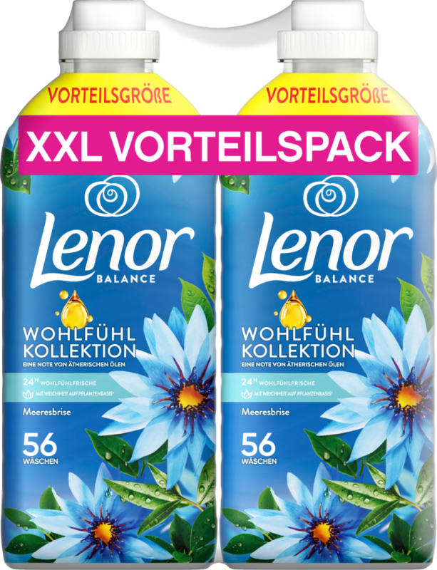 Lenor Ammorbidente Brezza marina, 2 x 56 cicli di lavaggio, 2 x 1,4 litri