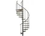 Hornbach Pertura Spindeltreppe Skaia Buche massiv Ø 120 cm Grau 12 Stufen 13 Steigungen