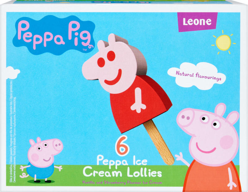 Leone Peppa Pig Ice Cream Lollies , 6 Stück, 360 ml