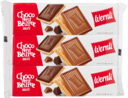 Biscuits Choco Petit Beurre Wernli, assortis, 3 x 125 g