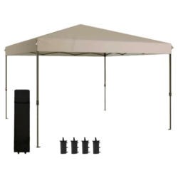 Outsunny Pavillon beige Edelstahl B/H/L: ca. 360x360x305 cm