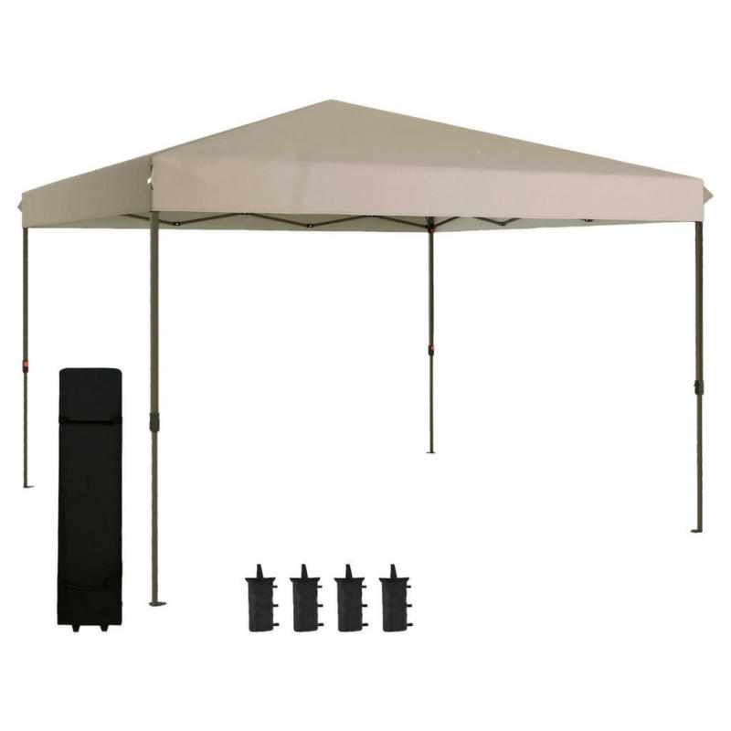 Outsunny Pavillon beige Edelstahl B/H/L: ca. 360x360x305 cm