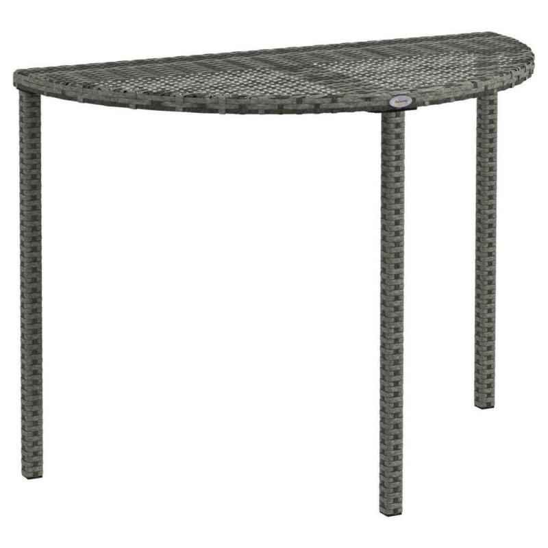 Outsunny Beistelltisch grau Polyrattan B/H/L: ca. 50x100x74 cm