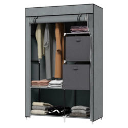 HOMCOM Kleiderschrank dunkelgrau Polypropylen B/H/L: ca. 42,5x102x162,5 cm