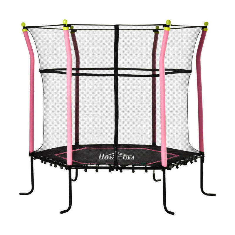 HOMCOM Trampolin rosa B/H/L: ca. 160x160x163,5 cm