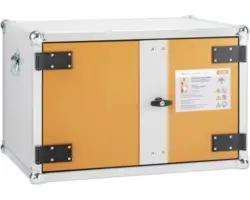 Cemo 58 x 50 x 78 cm Technische Lüftung Zwei akustische Rauchmelder Türkontaktschalter Stromversorgung im Schrank grau