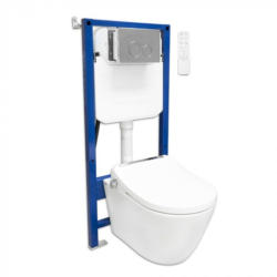 Смарт конзолна тоалетна със седалка Cascada Smart One със структура за вграждане с бутон