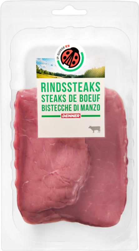 IP-SUISSE Rindssteaks, 2 x ca. 150 g, per 100 g