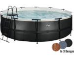 Hornbach Aufstellpool Framepool-Set EXIT BlackLeather Style rund Ø 450x122 cm inkl. Sandfilteranlage & Leiter schwarz