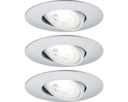 LED Einbauleuchte Paulmann EBL LED fest verbaut 4,8 W 580 lm 3000 K 3 -flammig Ø 82 mm chrom matt IP 20 3 Stück ( )