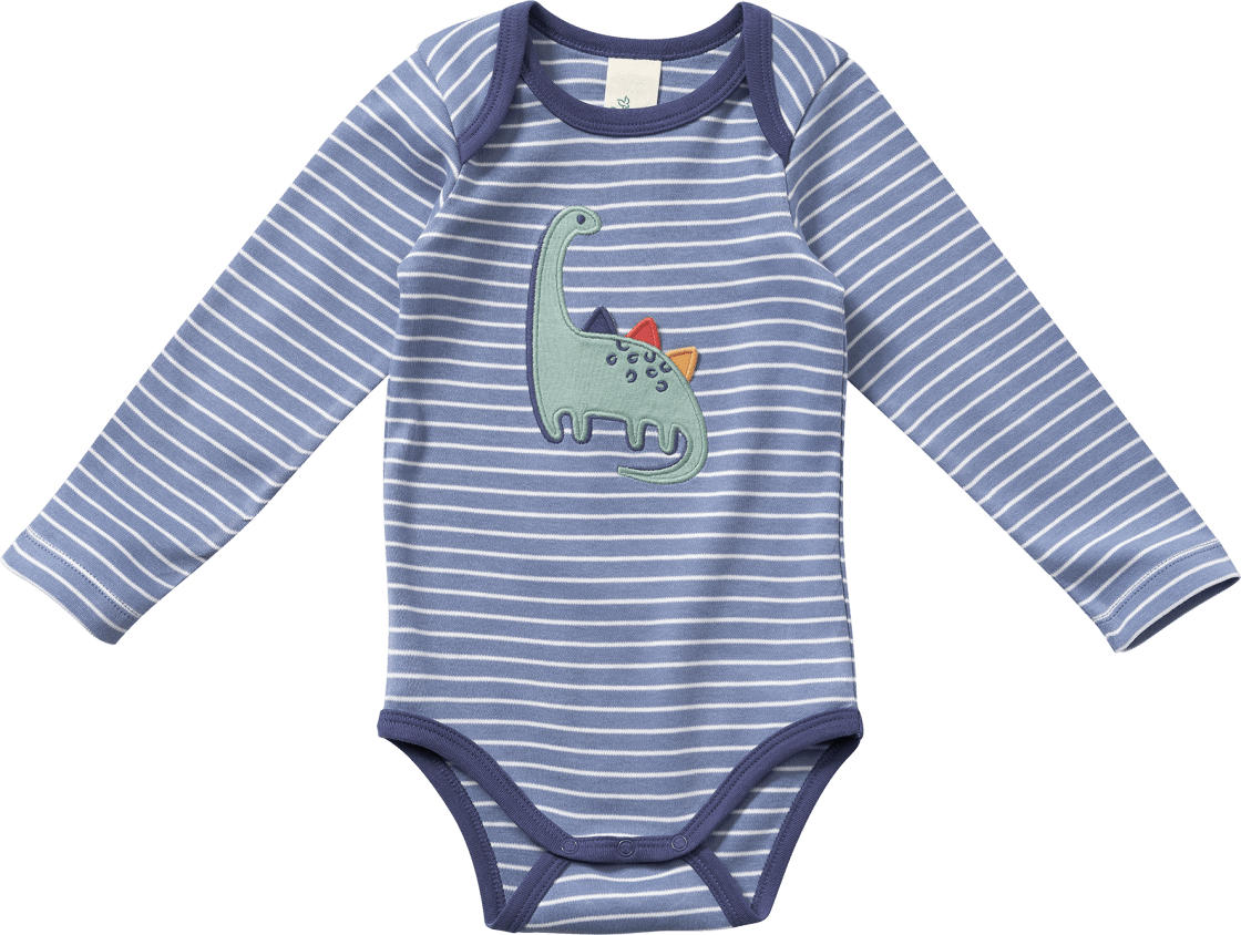 ALANA Body Langarm mit Dino-Applikation, blau, Gr. 74/80