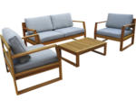 Hornbach Loungeset Garden Place Lilja 4 -Sitzer bestehend aus: Tisch, Zweisitzer-Bank, 2 Sessel Holz Grau