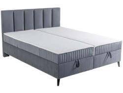 Boxspring PIANO gris 160x200cm mi-ferme