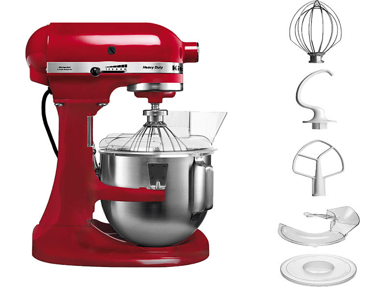 KITCHEN AID 5KPM5EER Heavy Duty Küchenmaschine Empire Rot (Rührschüsselkapazität: 4,8 l, 315 Watt)