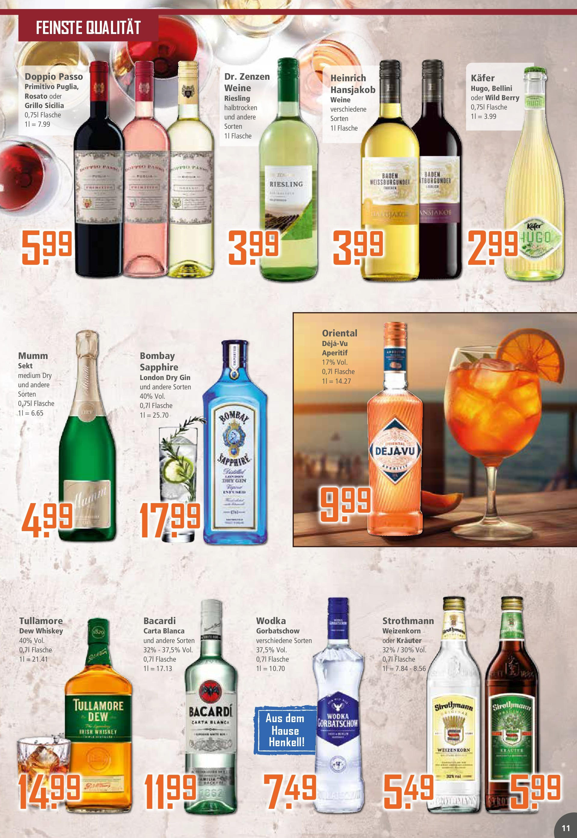 Klaas & Kock Prospekt 	 (ab 01.07.2024) zum Blättern | Seite: 11 | Produkte: Sekt, Gin, Wodka, Whiskey