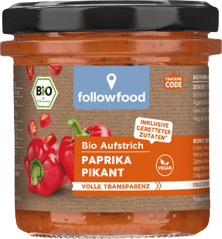 followfood Gemüseaufstrich, Paprika pikant