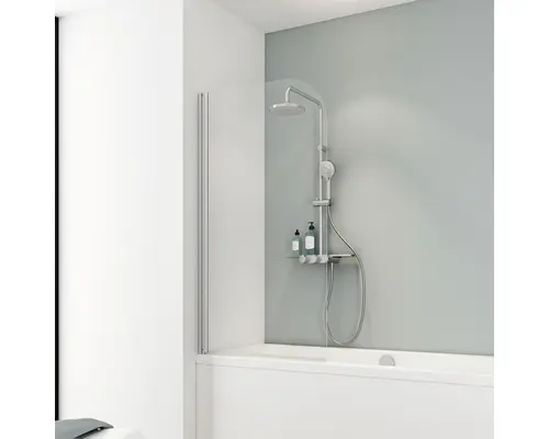 Badewannenfaltwand Schulte Komfort 1-teilig 1400x800 mm Echtglas Klar hell alunatur