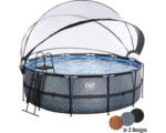 Hornbach Aufstellpool Framepool-Set EXIT StonePool rund Ø 450x122 cm inkl. Sandfilteranlage, Abdeckung & Leiter Steinoptik