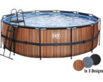 Hornbach Aufstellpool Framepool-Set EXIT WoodPool rund Ø 450x122 cm inkl. Sandfilteranlage & Leiter Holzoptik