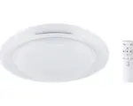 Hornbach LED Deckenleuchte 24W 750 lm RGB warmweiß mit Farbwechsel HxØ 70x375 mm SpacyColor chrom mit Fernbedienung + Regenbogeneffekt + Tunable White + Nachtlichtfunktion