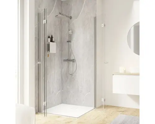 Eckeinstieg SCHULTE Garant 2.0 100 x 100 cm Türanschlag links Türanschlag rechts Klarglas Profilfarbe aluminium