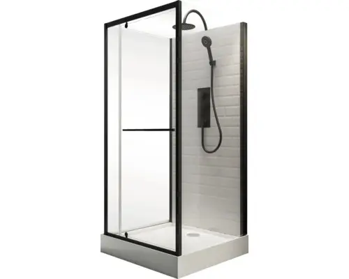 Designdusche Schulte Jersey II 90x90x215 cm schwarz