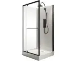 Hornbach Designdusche Schulte Express Plus Jersey II 90x90x215 cm schwarz