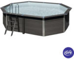 Hornbach Aufstellpool WPC-Pool-Set Gre oval 524x386x124 cm inkl. Sandfilteranlage, Skimmer, Leiter & Bodenschutzvlies holz