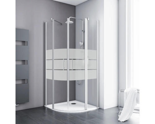 Runddusche Schulte Galaxy Radius 550 mm 900x900x1900 mm Dekorglas Depoli Light alunatur