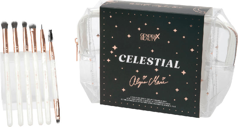 Gender X Beauty Pinselset Celestial by Alycia Marie 6tlg mit Kosmetiktasche