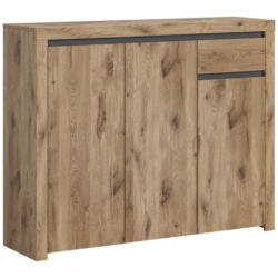 Kommode Woody Nox Oak Nachbildung anthrazit B/H/T: ca. 131x105x37 cm