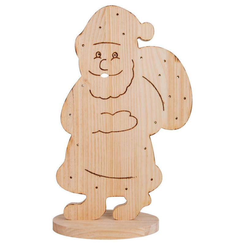 Näve Leuchten LED-Dekoleuchte Santa natur Holz B/H/T: ca. 17x80x37,7 cm