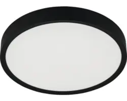 LED Deckenleuchte H 75 mm Ø 440 mm 36 W 3900 lm 3000 K warmweiß IP20 schwarz
