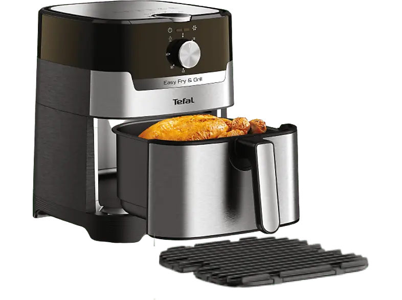 Tefal Easy Fry & Grill Classic+ EY501D Heißluftfritteuse (4,2 l, 1550 Watt, Silber)