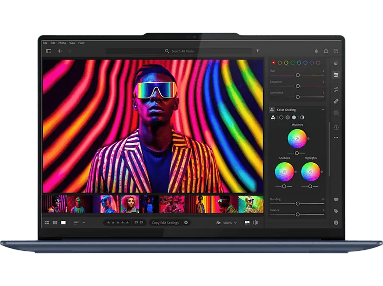 LENOVO Yoga Slim 7 14Q8X9 Copilot+ PC Notebook 14,5 Zoll, 3K, Qualcomm Snapdragon X Elite X1E-78-100, 32 GB RAM, 1000 SSD, Windows 11 Home, Adreno™ Onboard Graphics, Cosmic Blue