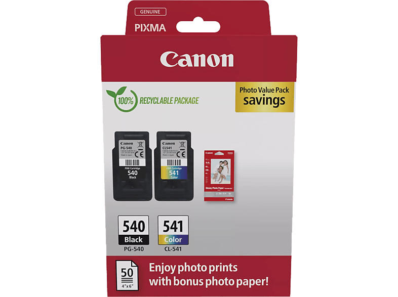 Canon PG-540/CL-541 Tintenpatrone und Fotopapier