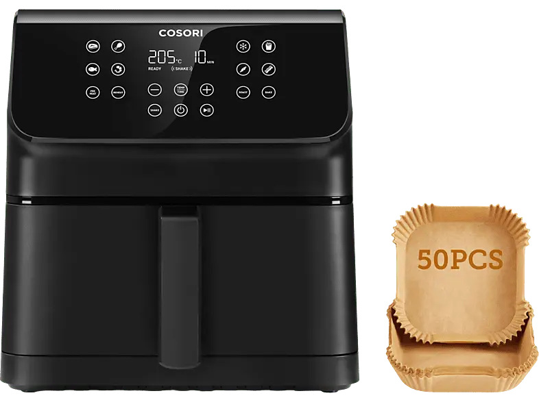 Cosori Premium II Chef Edition, CAF-P651-KEUR Heißluftfritteuse (6,2 l, 1700 Watt, Schwarz)