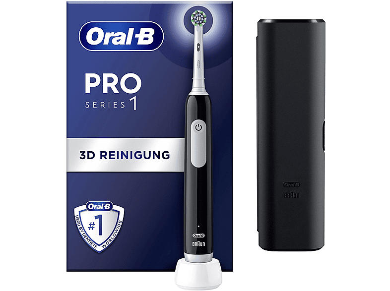 Oral-B Pro 1 Cross Action Elektrische Zahnbürste mit Reiseetui Black