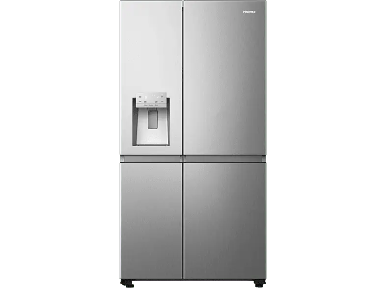 Hisense RS818N4TIE1 Side by Side, Kühl- und Gefrierkombination (632 l, E, 1790 mm hoch, No Frost (verminderte Eisbildung), gebürstetes Metall)