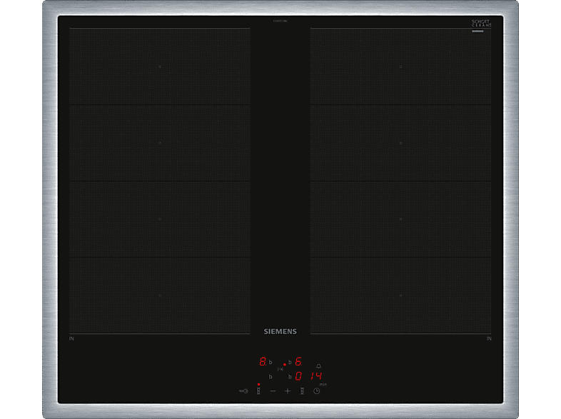 Siemens EY645CXB6E Herdgesteuertes Induktionskochfeld (583 mm breit, 4 Kochfelder, Glaskeramik); Herdgesteuertes Kochfeld